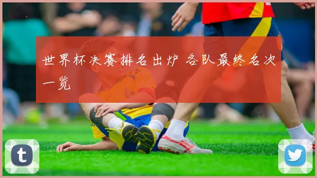 世界杯决赛排名出炉 各队最终名次一览